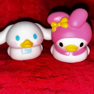 LOT OF 2 Sanrio My Melody & Cinnamonroll Duckz Bath Toy Rubber Duck Figure Set